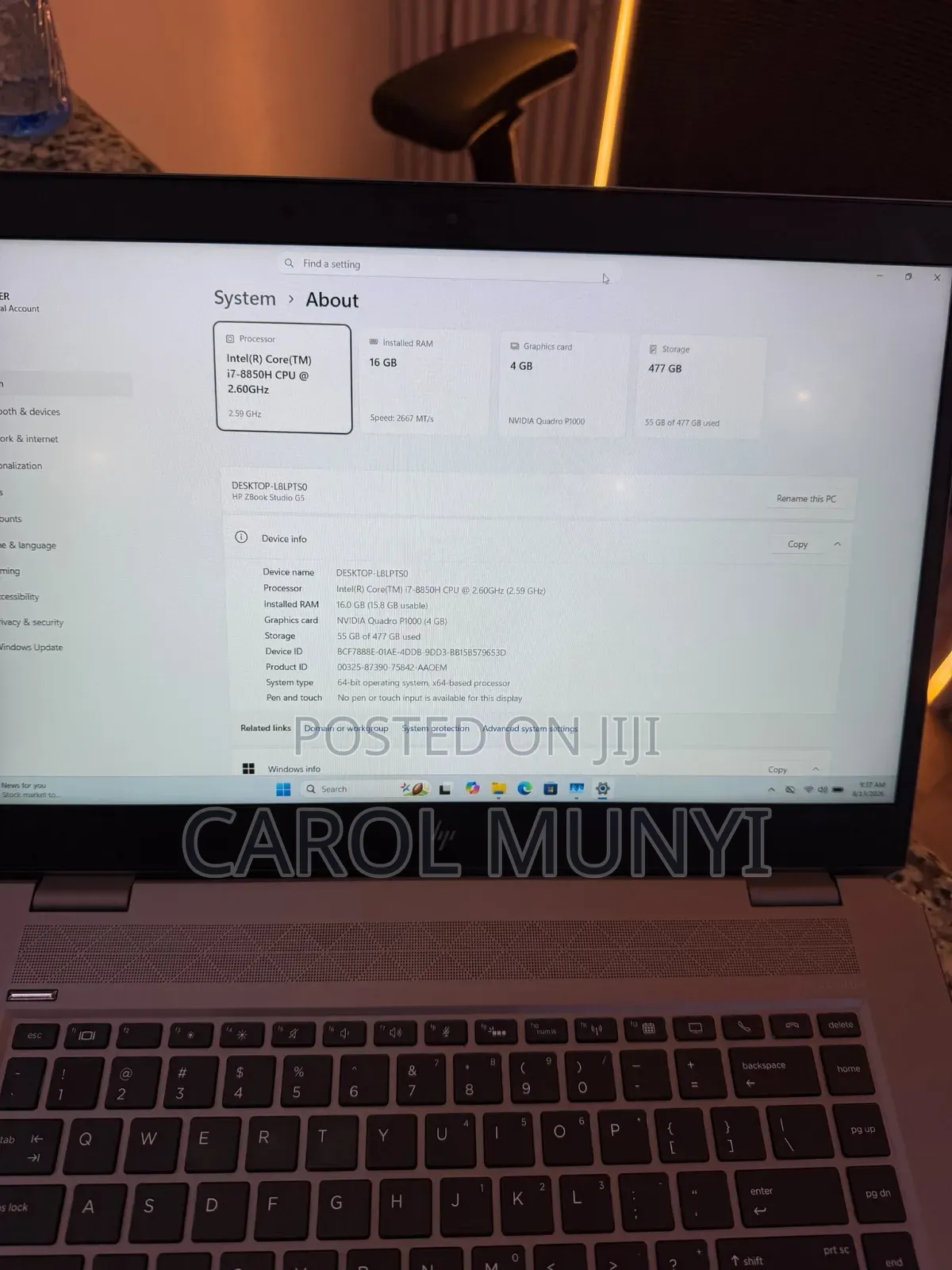 New Laptop HP ZBook Studio G5 32GB Intel Core i7 SSD 1T