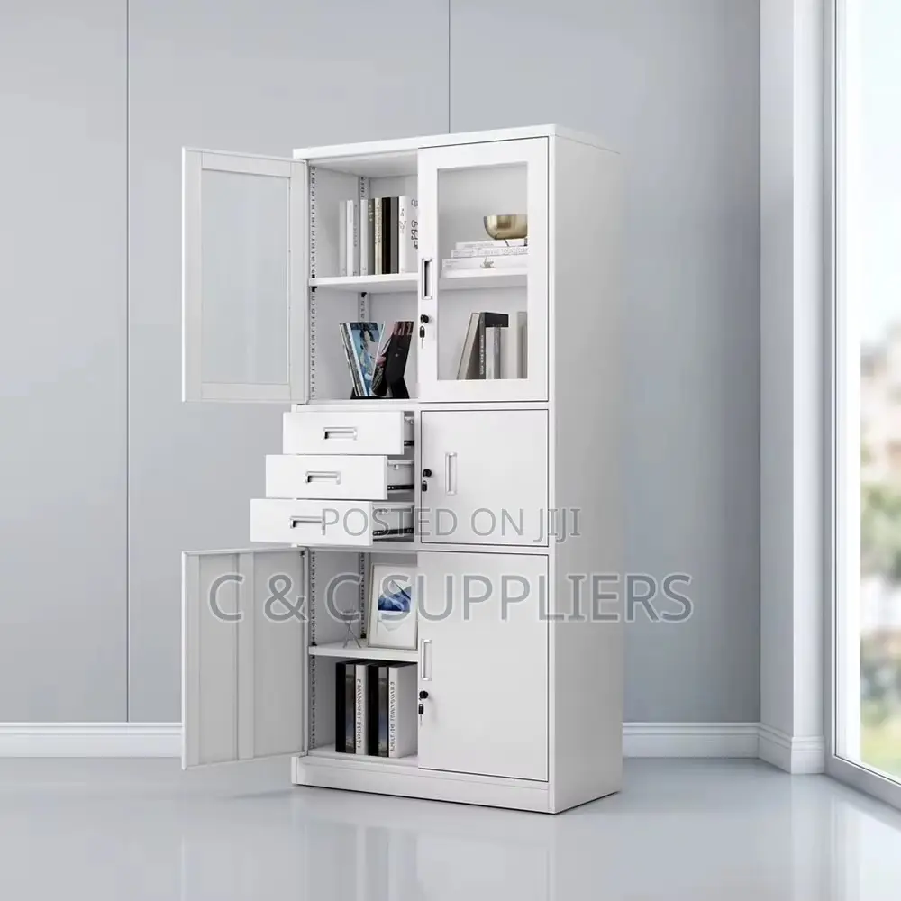 Metallic File Cabinet With an in Built Safe
