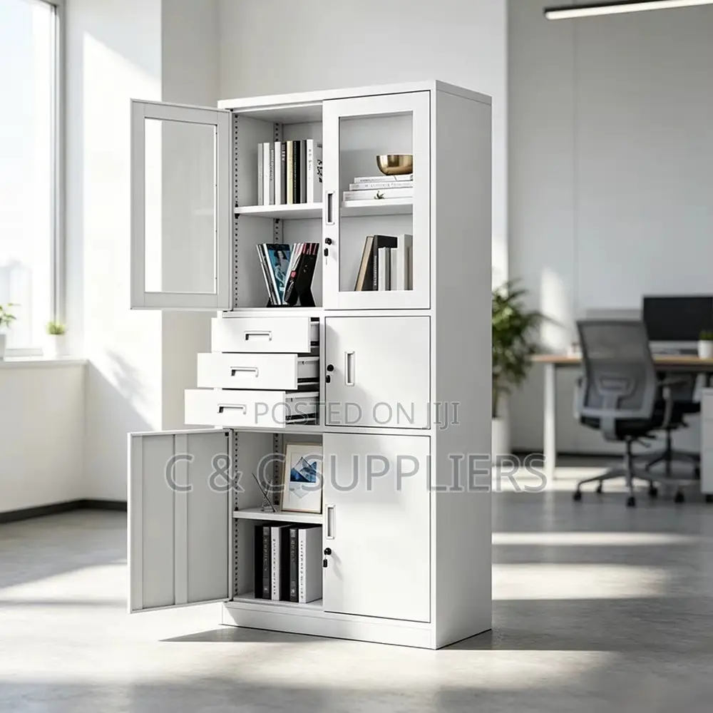 Metallic File Cabinet With an in Built Safe