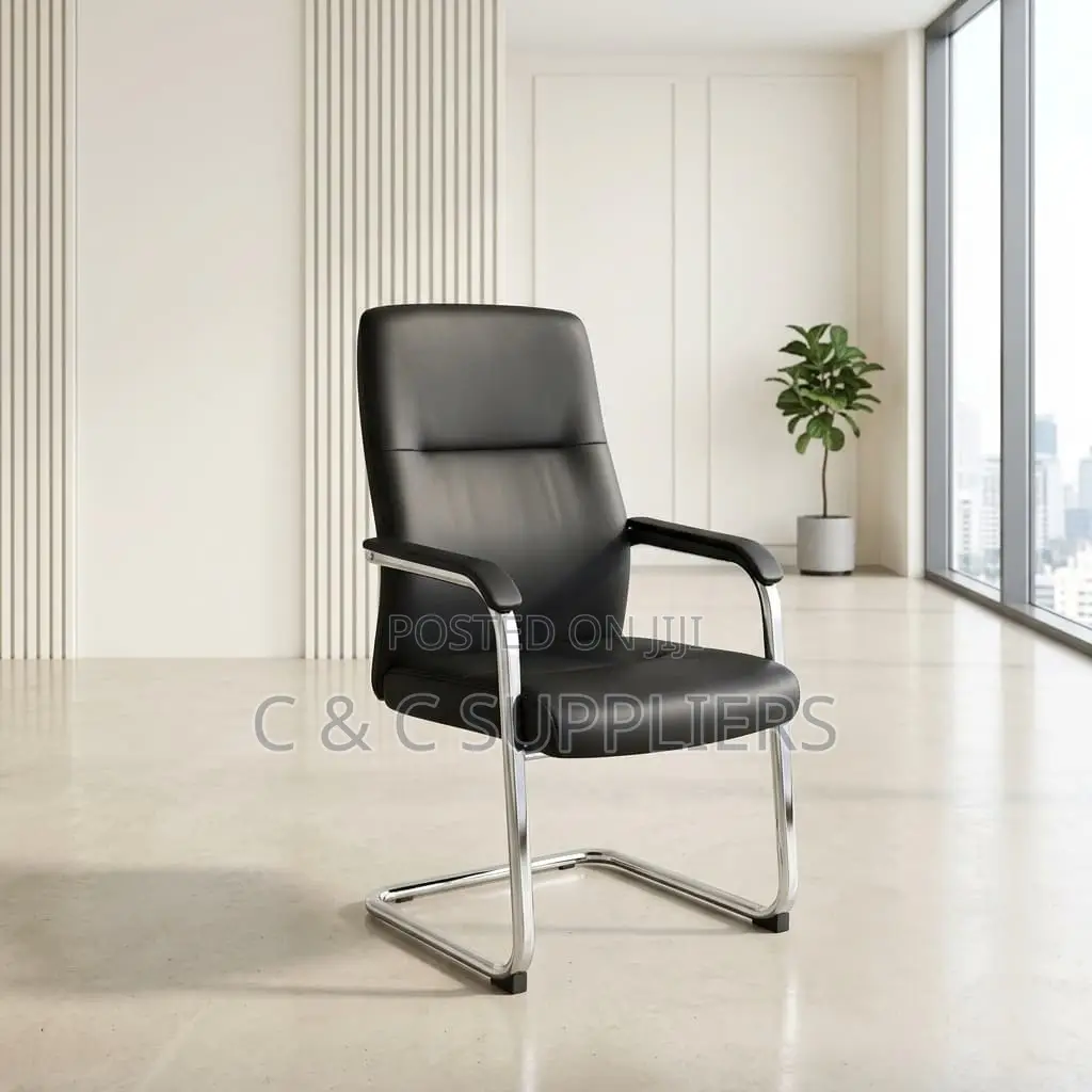 Leather Non Adjustable Reception Chair.