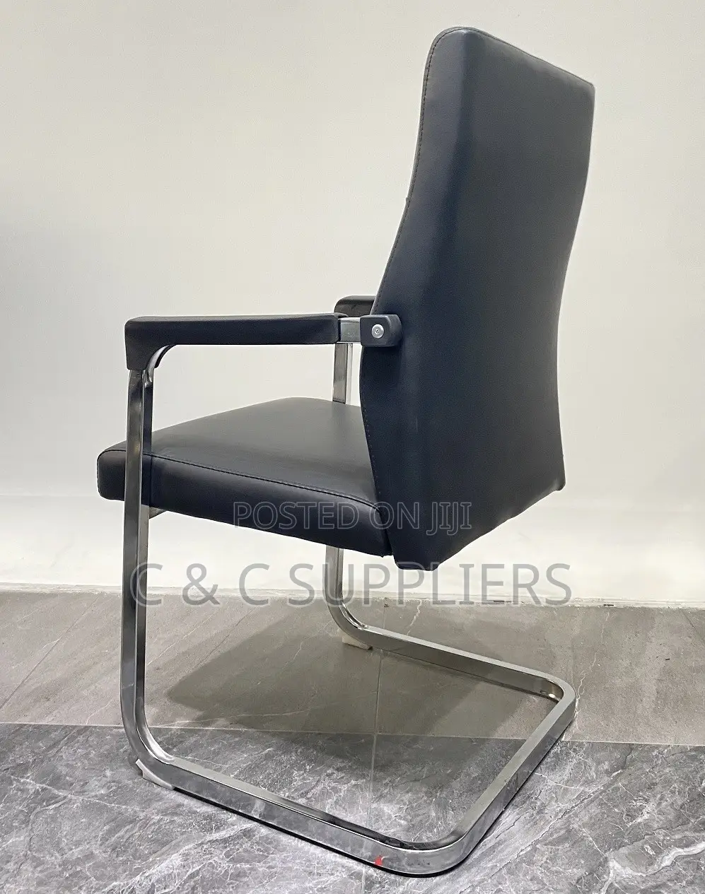 Leather Non Adjustable Reception Chair.