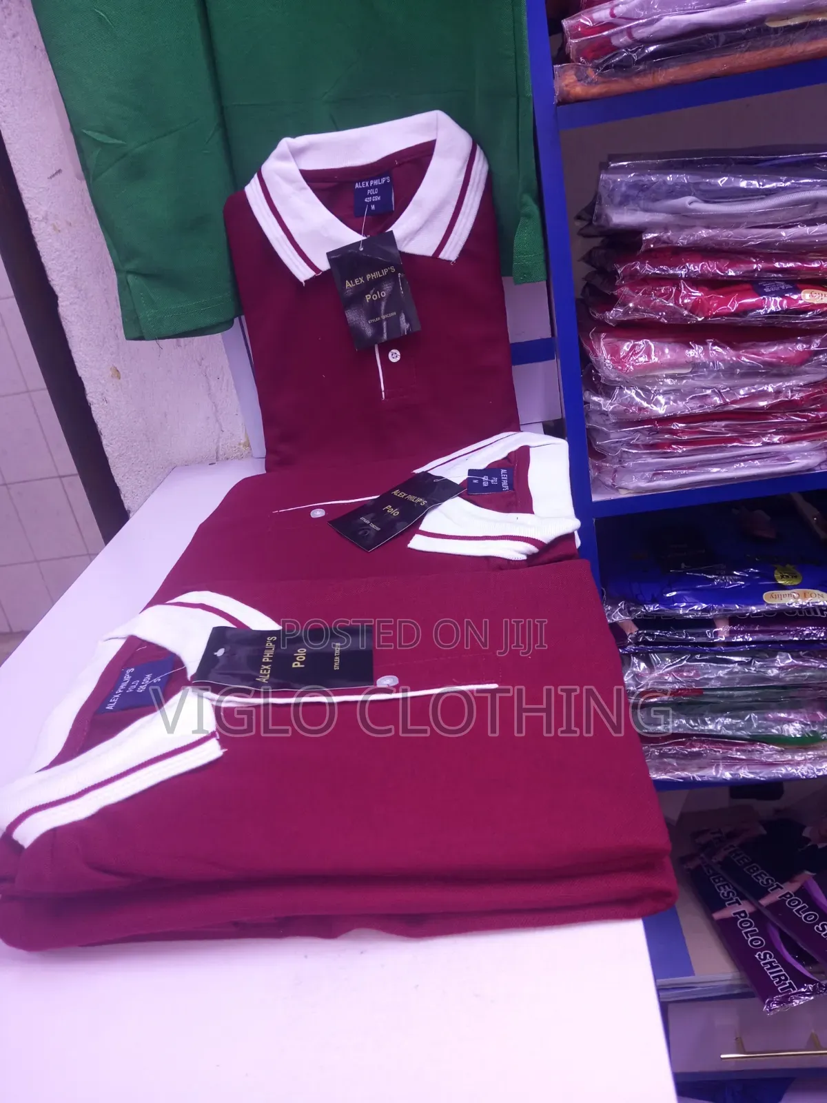 Maroon Body Collar White Poloshirts