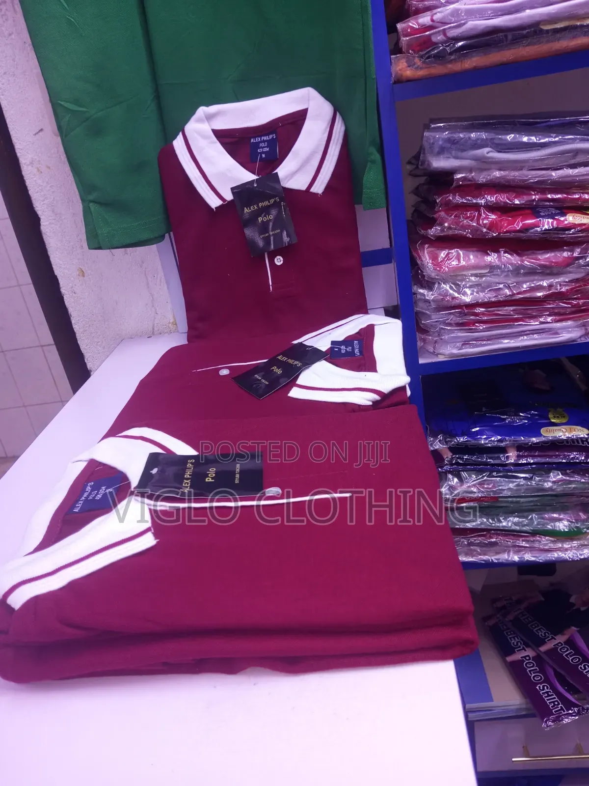 Maroon Body Collar White Poloshirts