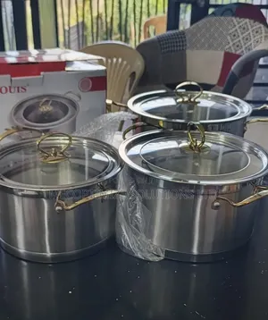 6pc Stainless Steel Heavy Duty Pots Golded Handle Kitchen Cookware Set
