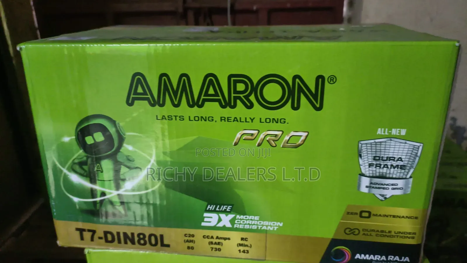Amaron T7- Din80L MF Car Battery