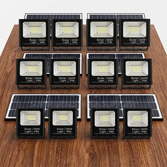 Factory Prices Solar 100W,200W,300W Watts Double Solar Floodlights