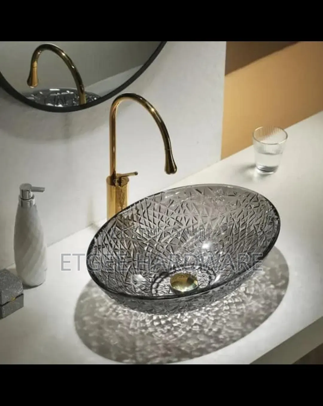 Counter Top Sink Glass Oval