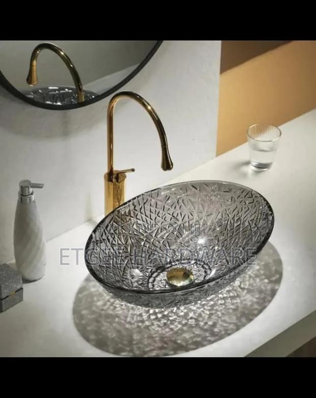 Counter Top Sink Glass Oval