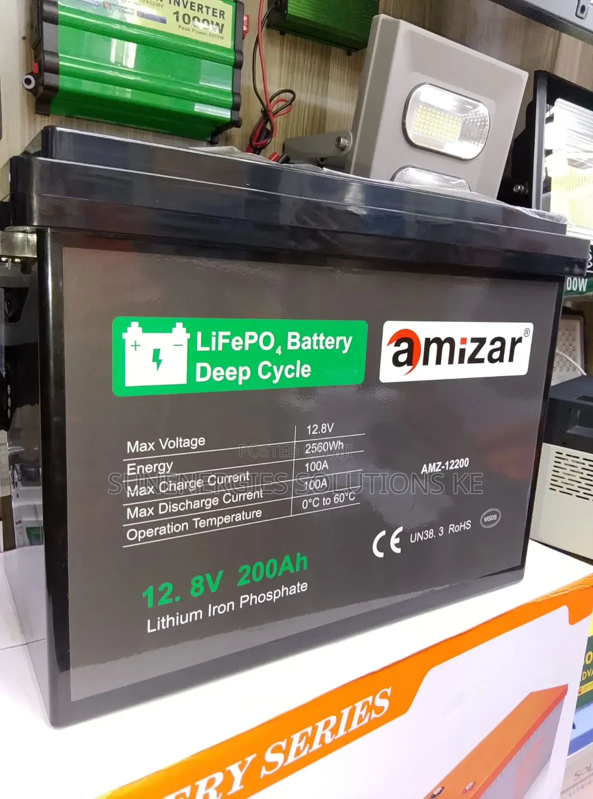 2.56kwh 12.8v 200ah Amizar Lithium Battery