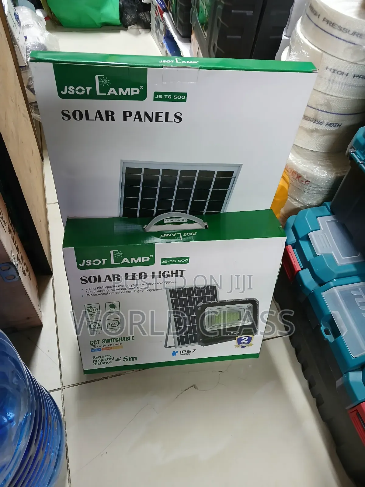 JSOT Lamp JS-TG 500W Solar LED Light and Panel Box