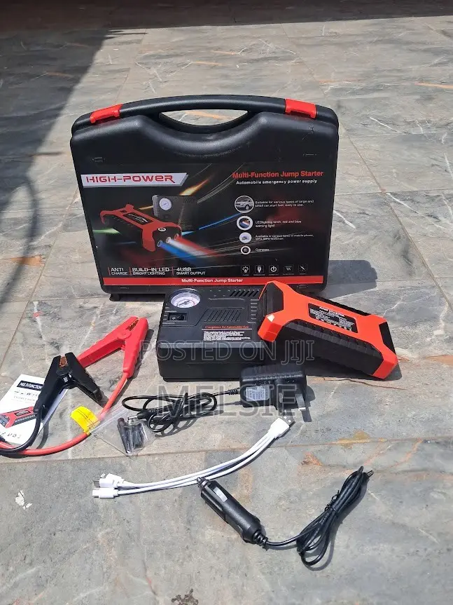 Car Jump Starter With Smart Jumper Cables Air Compressor – 12V