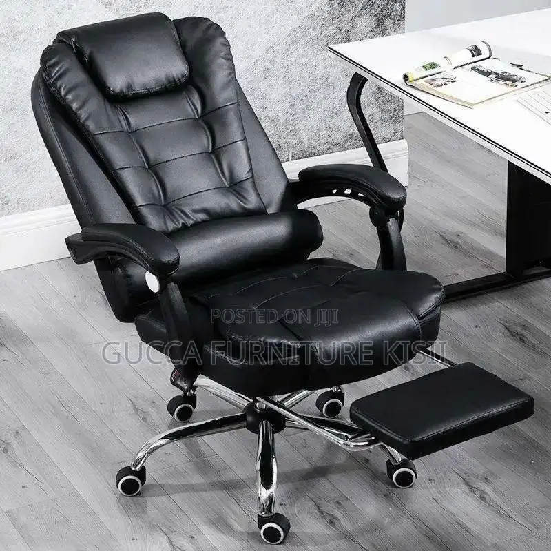 Office Chair; Executive Leather Office Seat With Footrest
