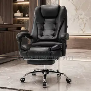 Office Chair; Executive Leather Office Seat With Footrest