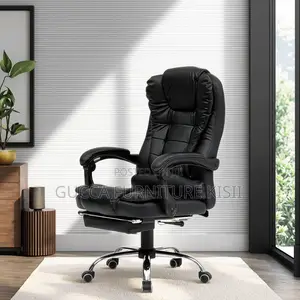 Office Chair; Executive Leather Office Seat With Footrest
