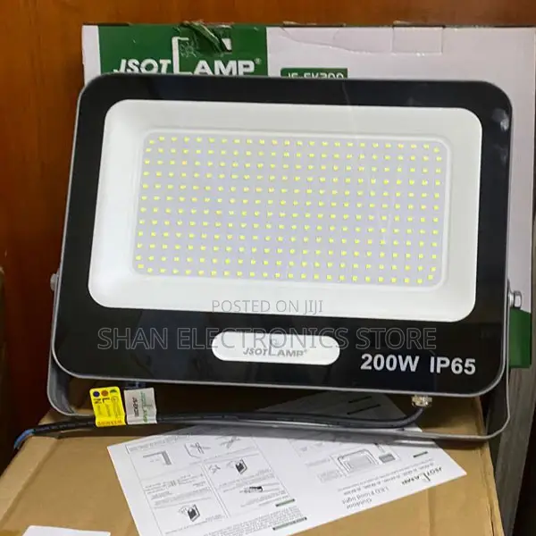 Exterior Black 200W LED Flood Light Outdoor With 6ft Plug, 24000LM