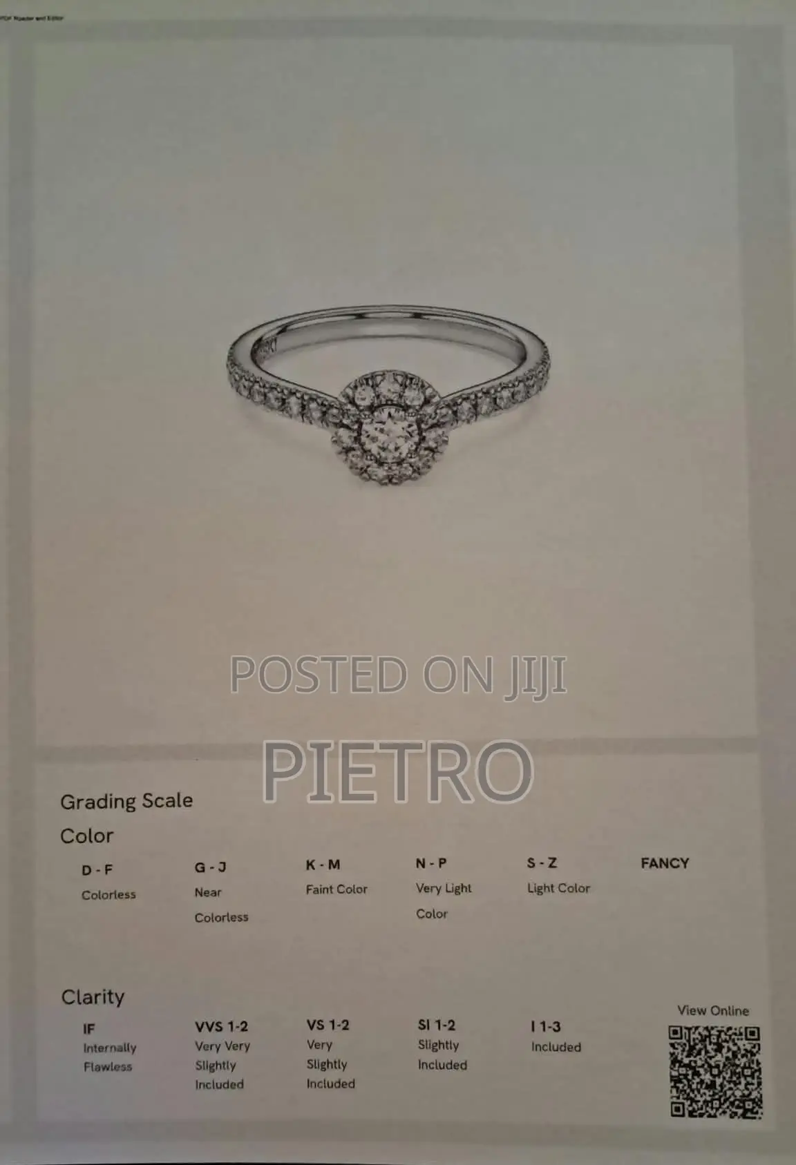 Swarovski Created Diamond Ring With IGI Certificate – 0.45ct Total