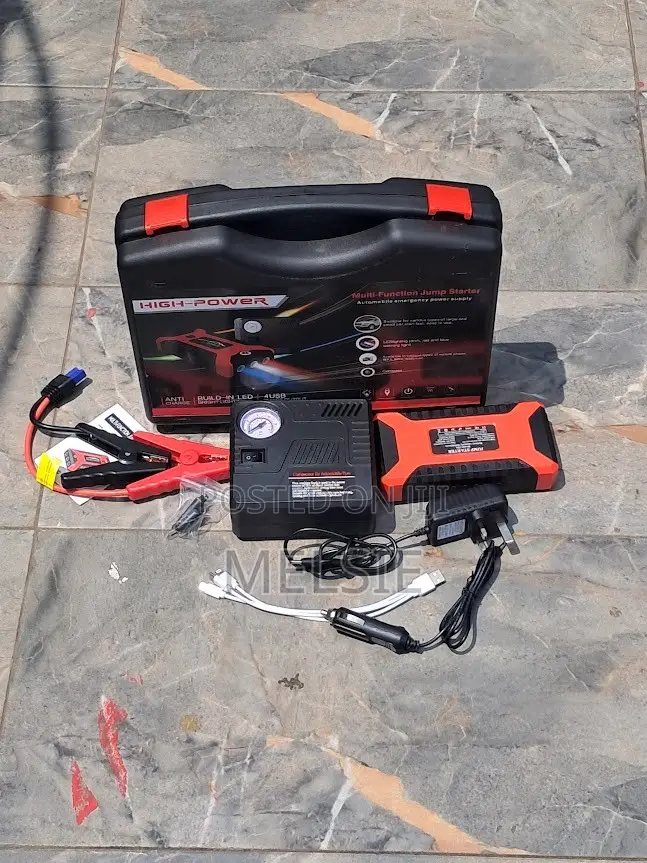 Car Jump Starter With Smart Cables, Air Compressor LED Light