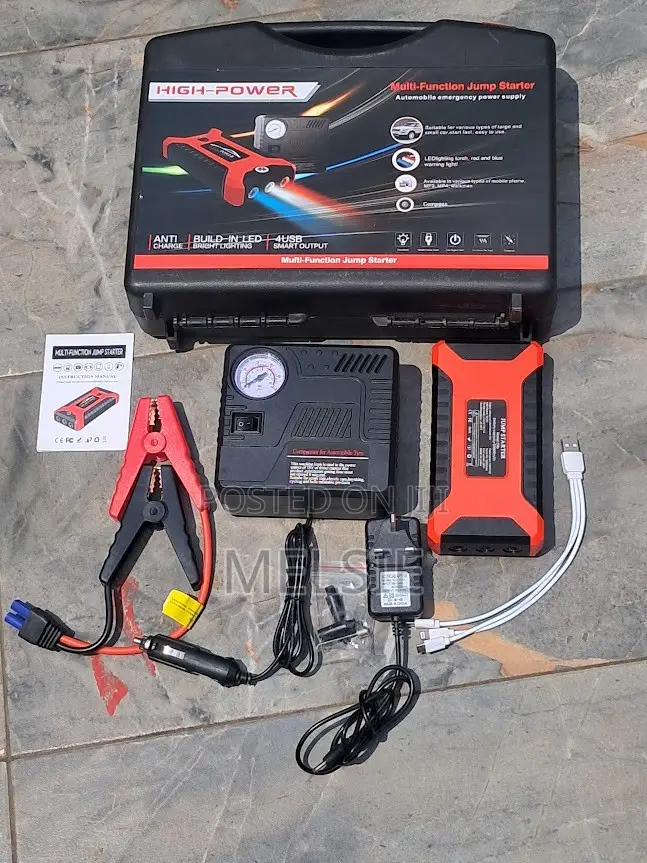 Car Jump Starter 12V With Air Compressor Tyre Inflator