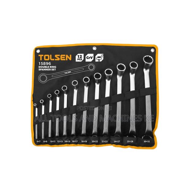 Ultimate Heavy-Duty TOLSEN Industrial 8PCS Double Ring Spanner Set
