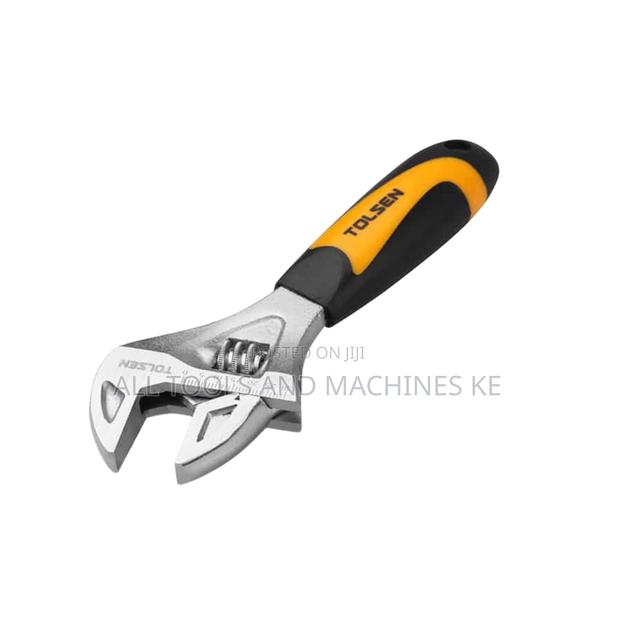 TOLSEN Stubby Adjustable Wrench 165mm Powerful Compact Hand Tool