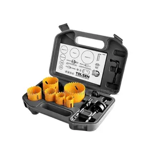 TOLSEN 9PCS BI-METAL HOLE SAW SET – Ultimate Heavy-Duty Precision