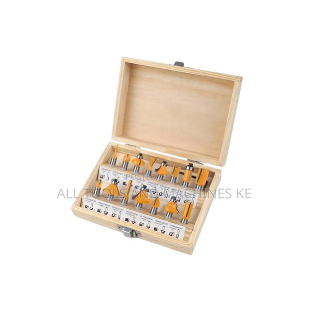 TOLSEN 15PCS Carbide Router Bit Set 8mm