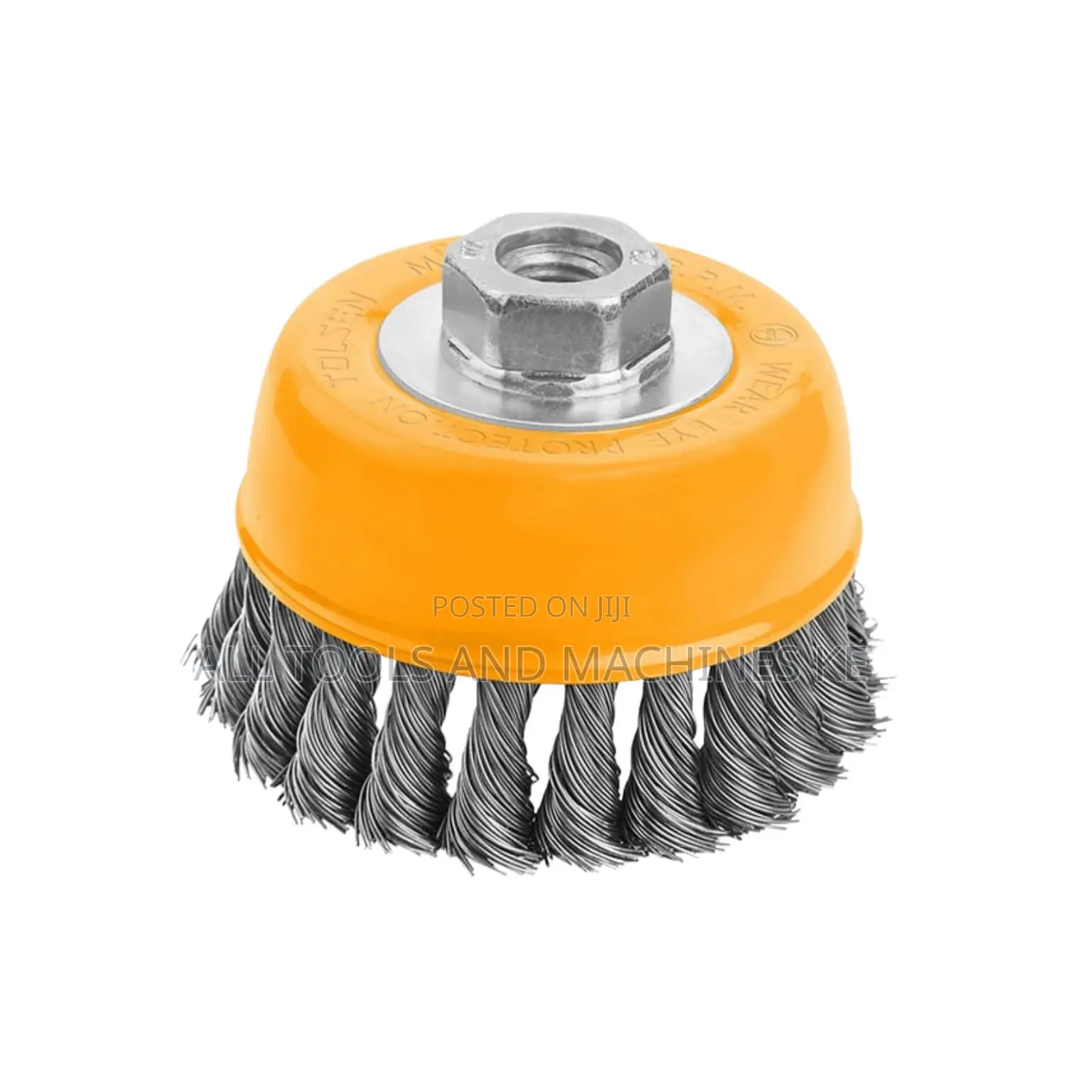 TOLSEN Industrial Cup Twist Wire Brush with Nut 100MM