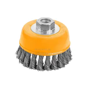 TOLSEN Industrial Cup Twist Wire Brush with Nut 100MM