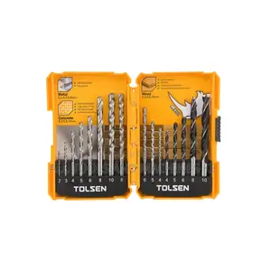 Ultimate TOLSEN 16PCS DRILL BITS SET HSS TWIST, WOOD, MASONRY