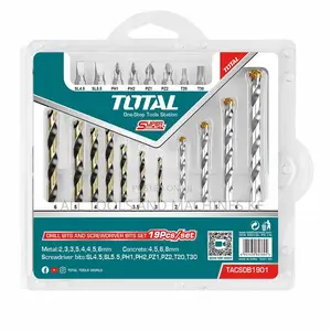 19 Pcs Drill Bits & Screwdriver Bits Set TACSDB1901
