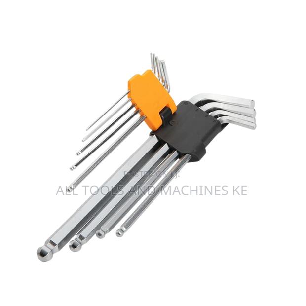 TOLSEN 9PCS Ball Point Extra-Long Arm Hex Key Set