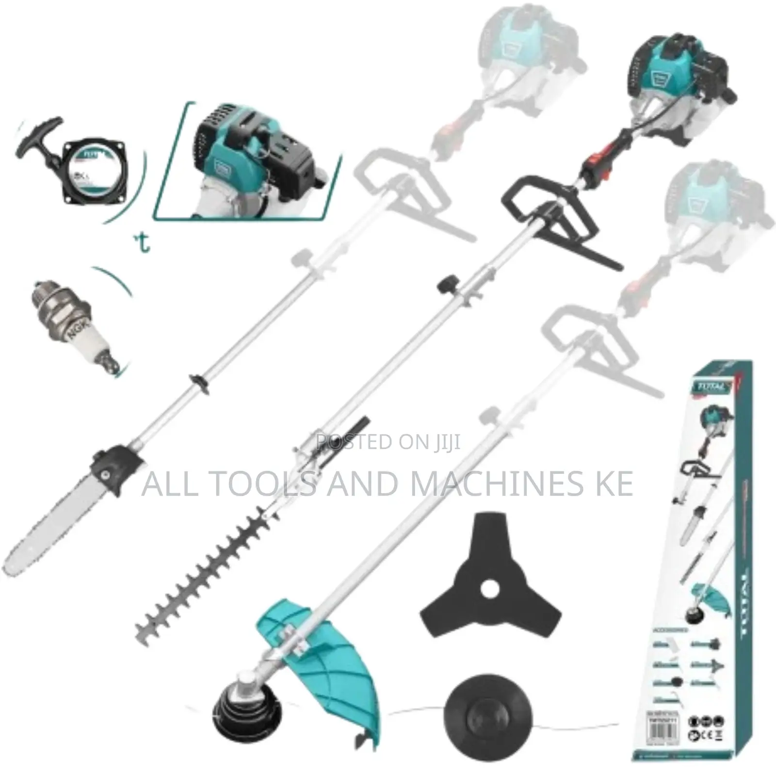 TOTAL 4-in-1 Gasoline Hedge Trimmer Multi-Tool TMT55211