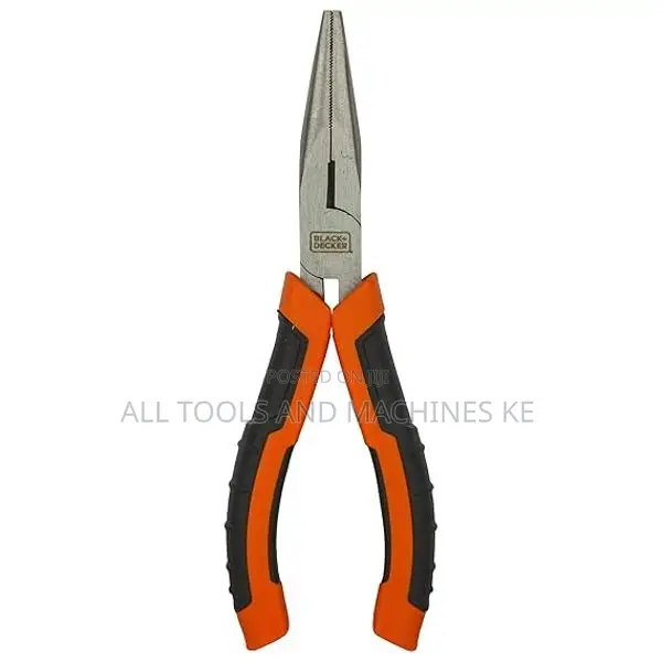 BLACK AND DECKER 160MM LONG NOSE PLIERS HEAVY Ultimate ERGONOMIC GRIP
