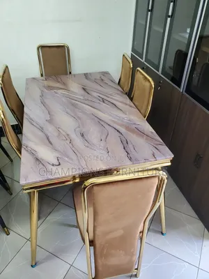 Royal Gold Velvet Dining Ensemble