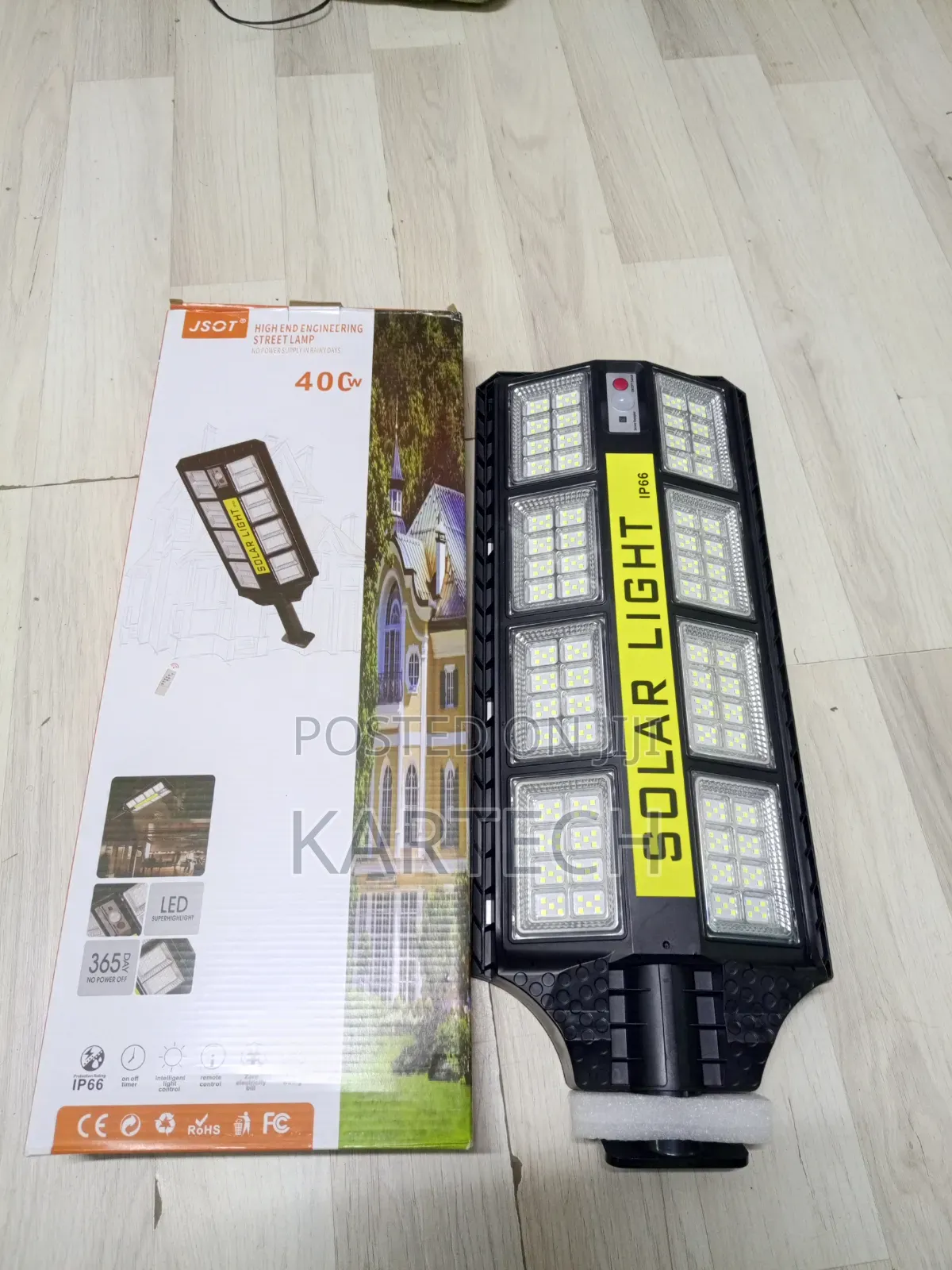JSOT 400W Solar Street Light – IP66 Outdoor LED Lamp