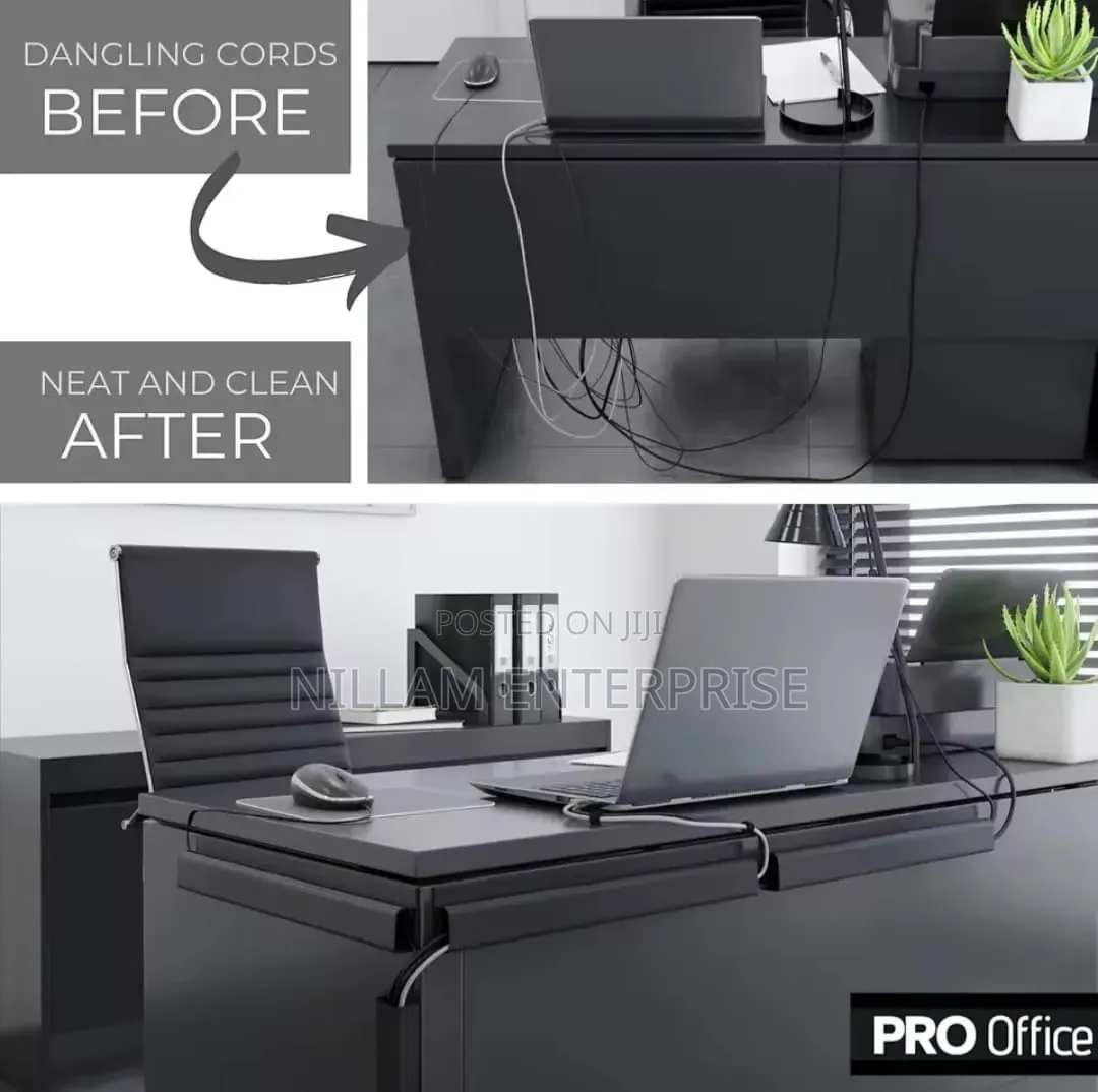 PVC Under-Desk Cable Management Tray 40cm