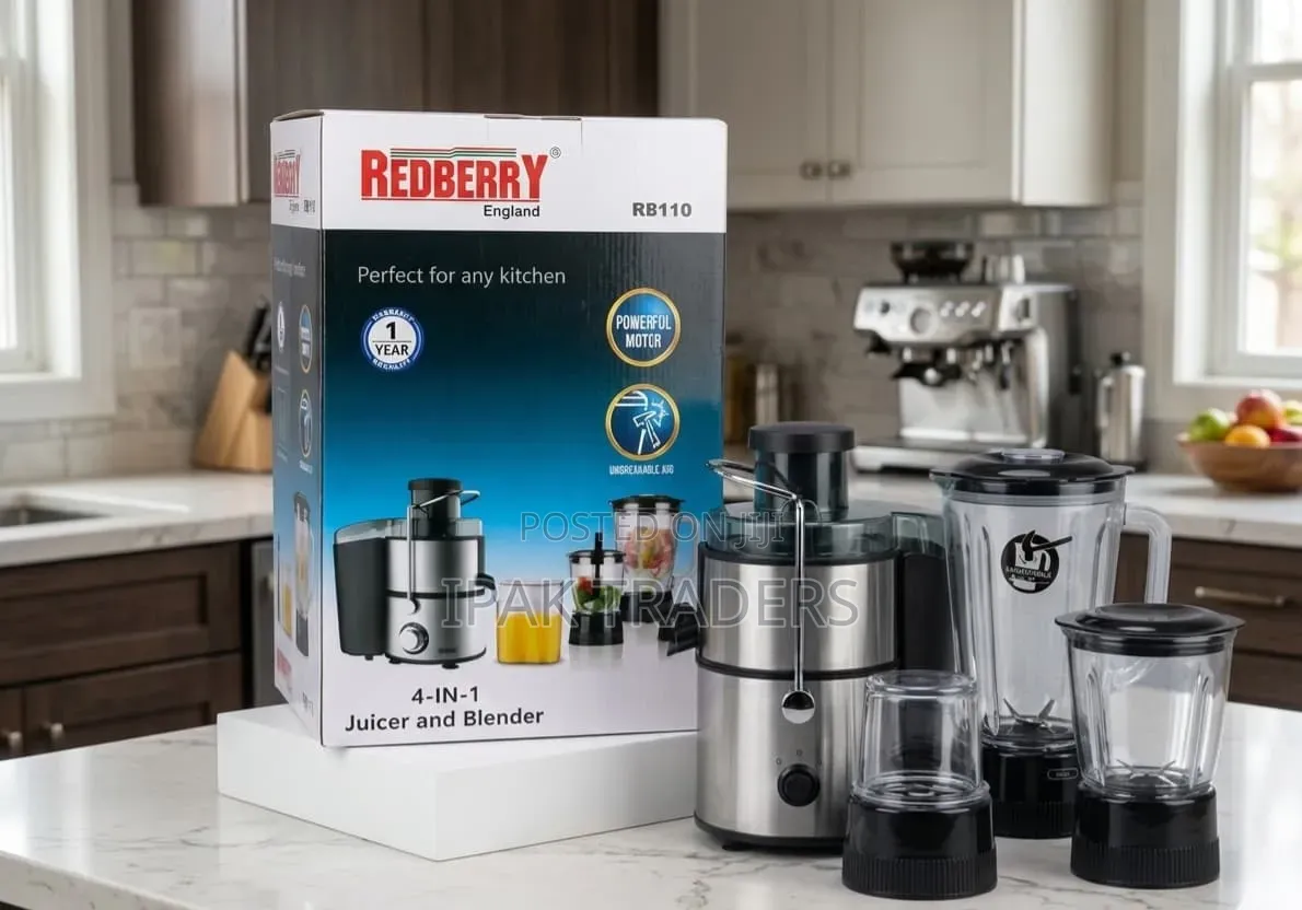 Redberry 500w 4in1 Juicer With Blender, Mincer and Grinder
