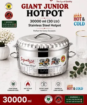 30000 Ml (30 Ltr) Junior Giant Stainless Steel Hotpots