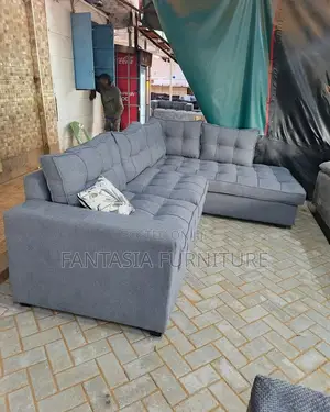 5 Seater Grey Sectional Sofa Corner Style