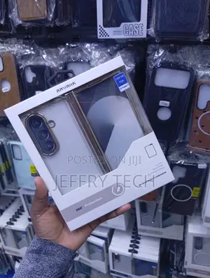 Ravaka Clear Magnetic Case for the Galaxy Z Fold 7 a Gold Trim.