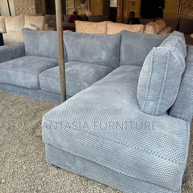 5 Seater Steel Grey Sectional Sofa- Free Delivery
