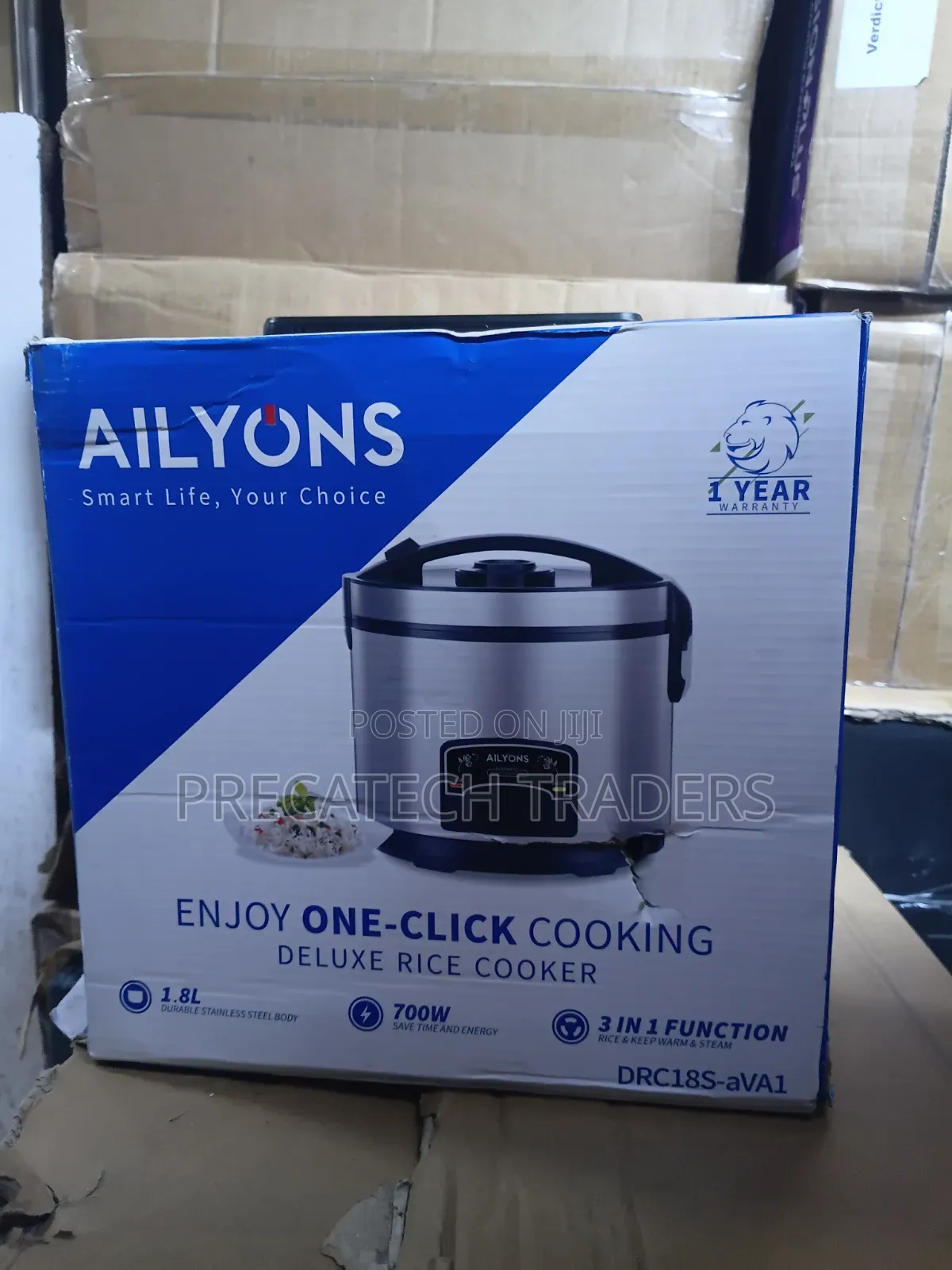 Ailyons 1.8L Rice Cooker – 3-in-1 Cooking Function