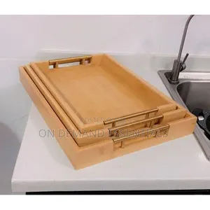 Tray Set of 3 Bamboo Trays