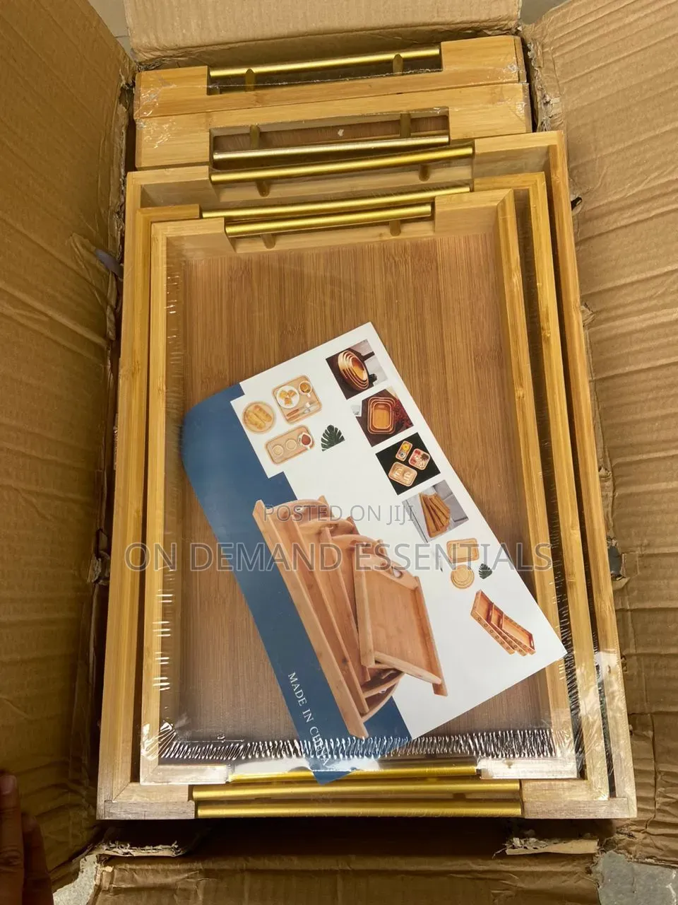 Tray Set of 3 Bamboo Trays