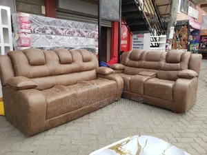 Executive 5-Seater Semi Recliner Sofa Set With Cup Holders