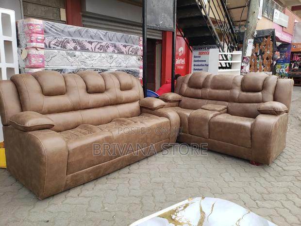 Executive 5-Seater Semi Recliner Sofa Set With Cup Holders