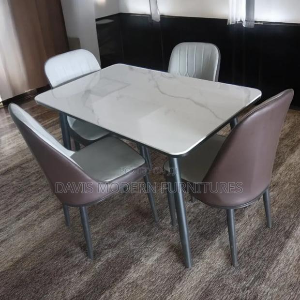 4-Seater Marble Dining Set - thumbnail 2