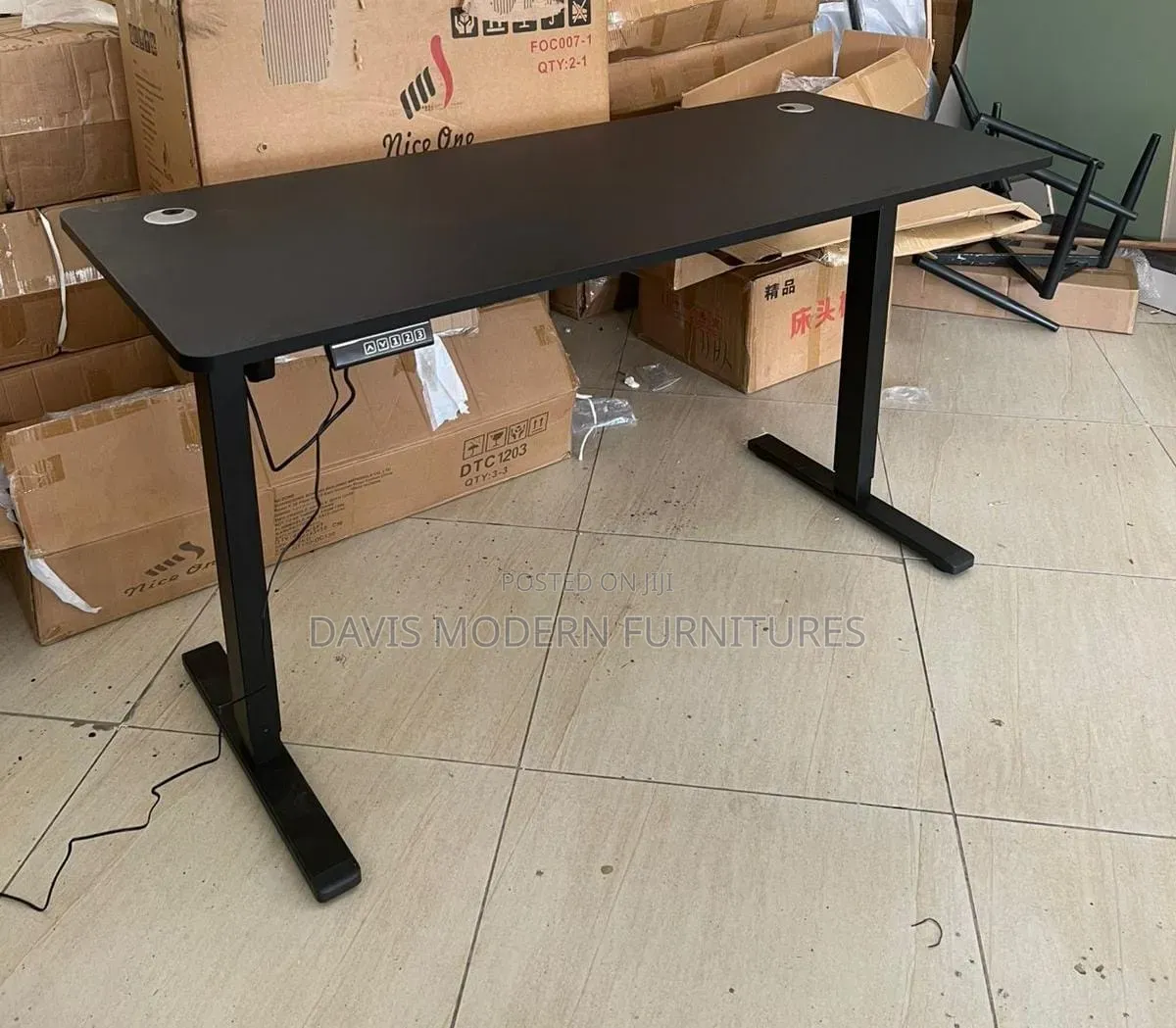 Black Electric Height -Adjustable Standing Desk