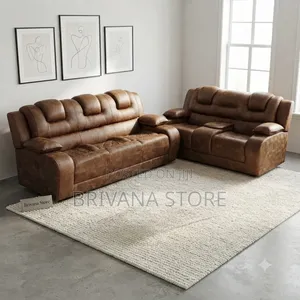 Executive 5-Seater Semi Recliner Sofa Set With Cup Holders