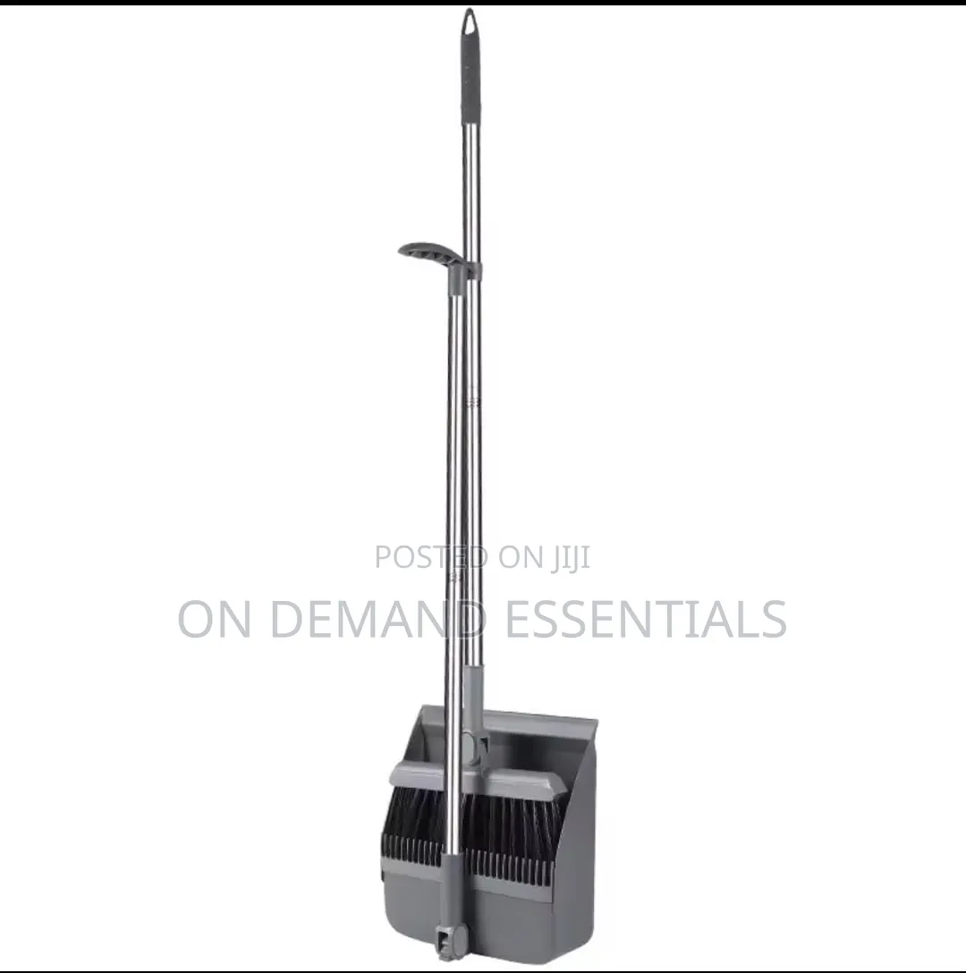 Handheld Broom and Dustpan Combo Set . 2in 1 Grey